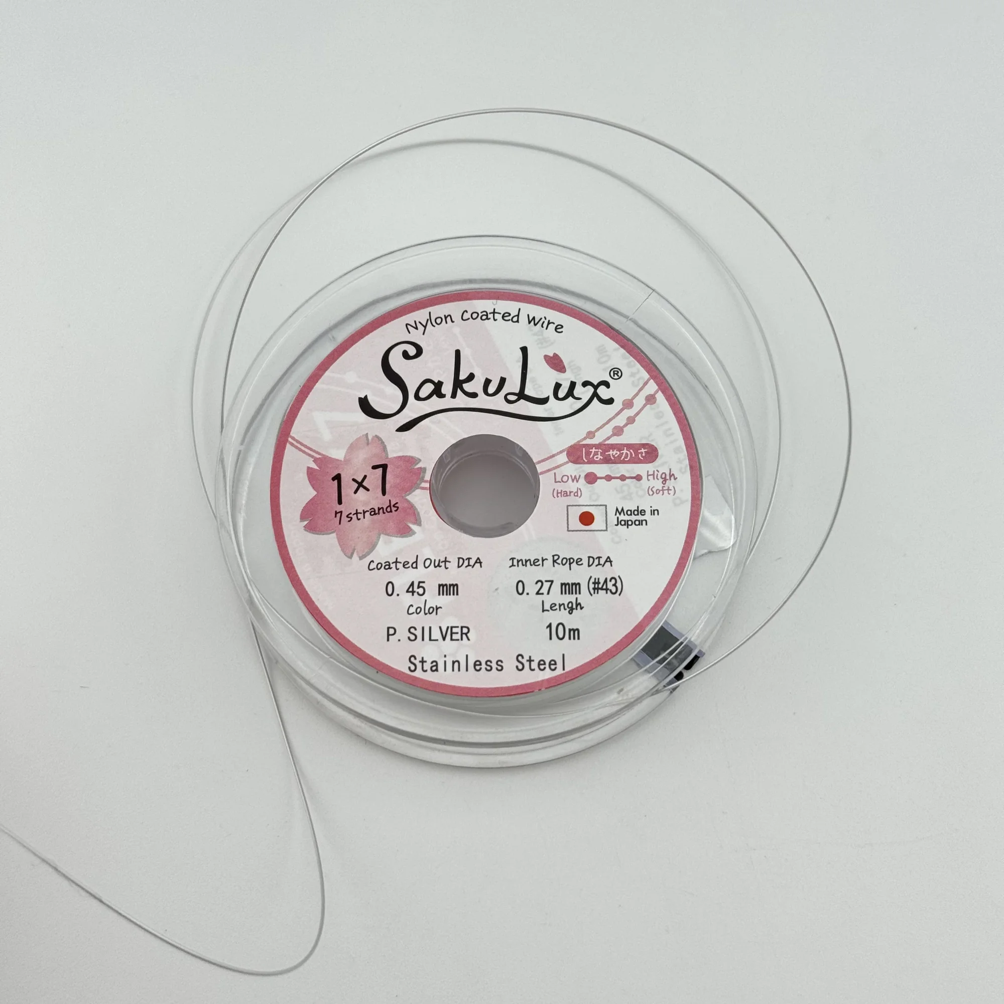 Тросик SakuLux 0,45мм 10м сер.