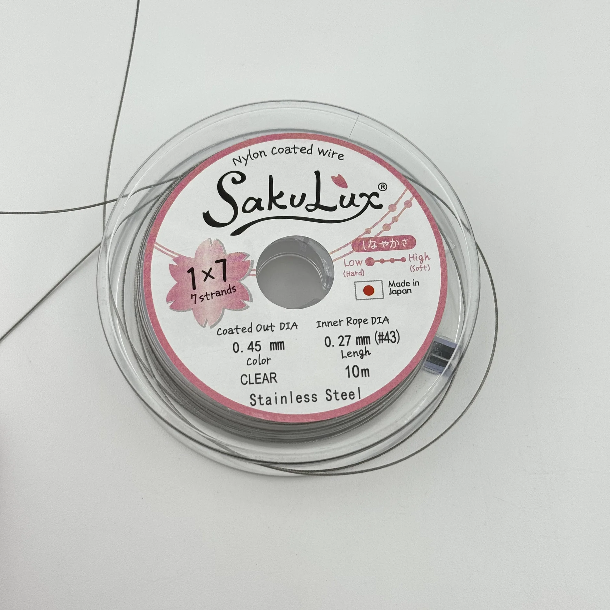Тросик SakuLux 0,45мм 10м темн.сер.