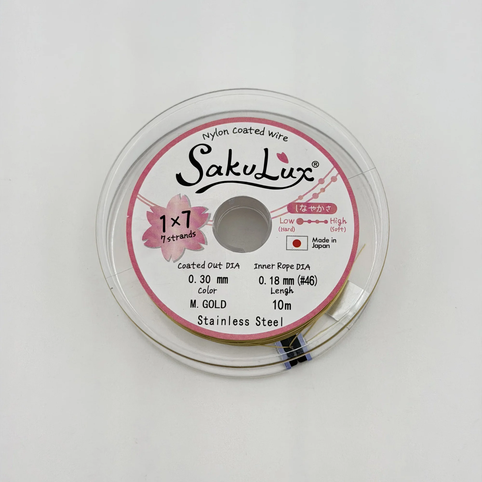 Тросик SakuLux 0,30мм 10м зол.