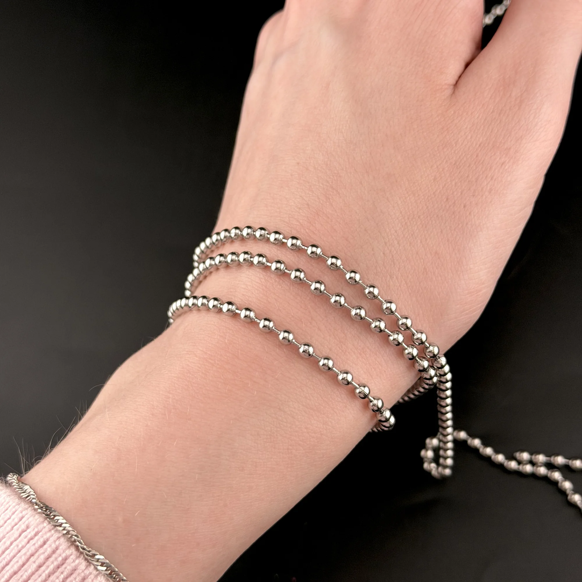 Цепь сталь Шар 3мм сер.