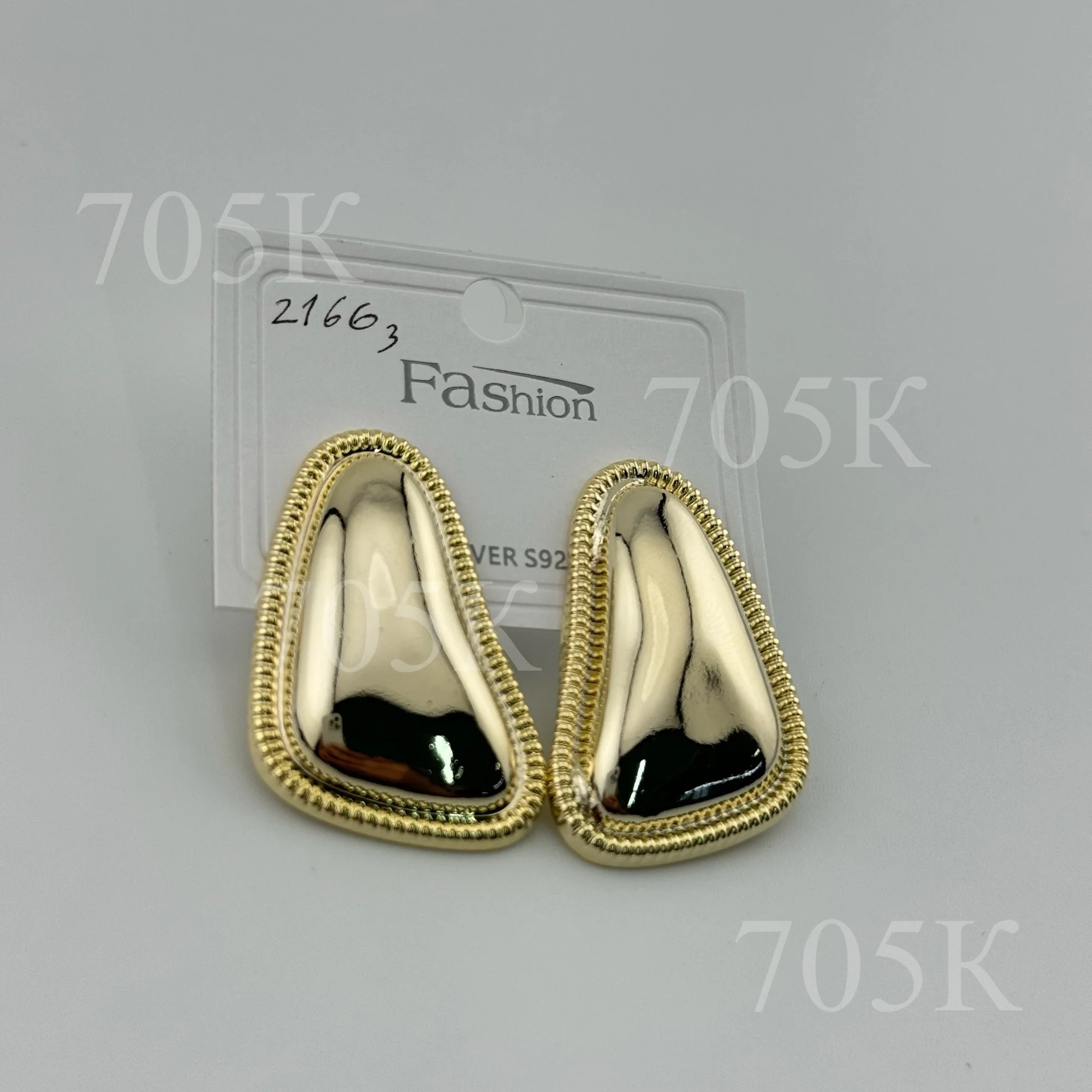 Серьги Авокадо 23*35мм зол.