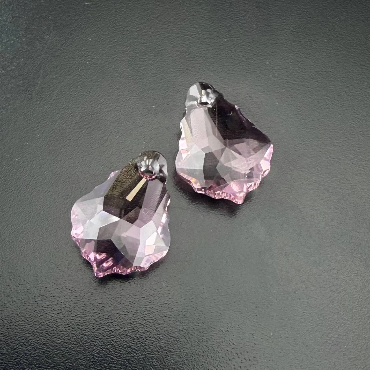 Подвеска Крист. Swarovski Капля рельефн. 11*16мм роз. 1шт