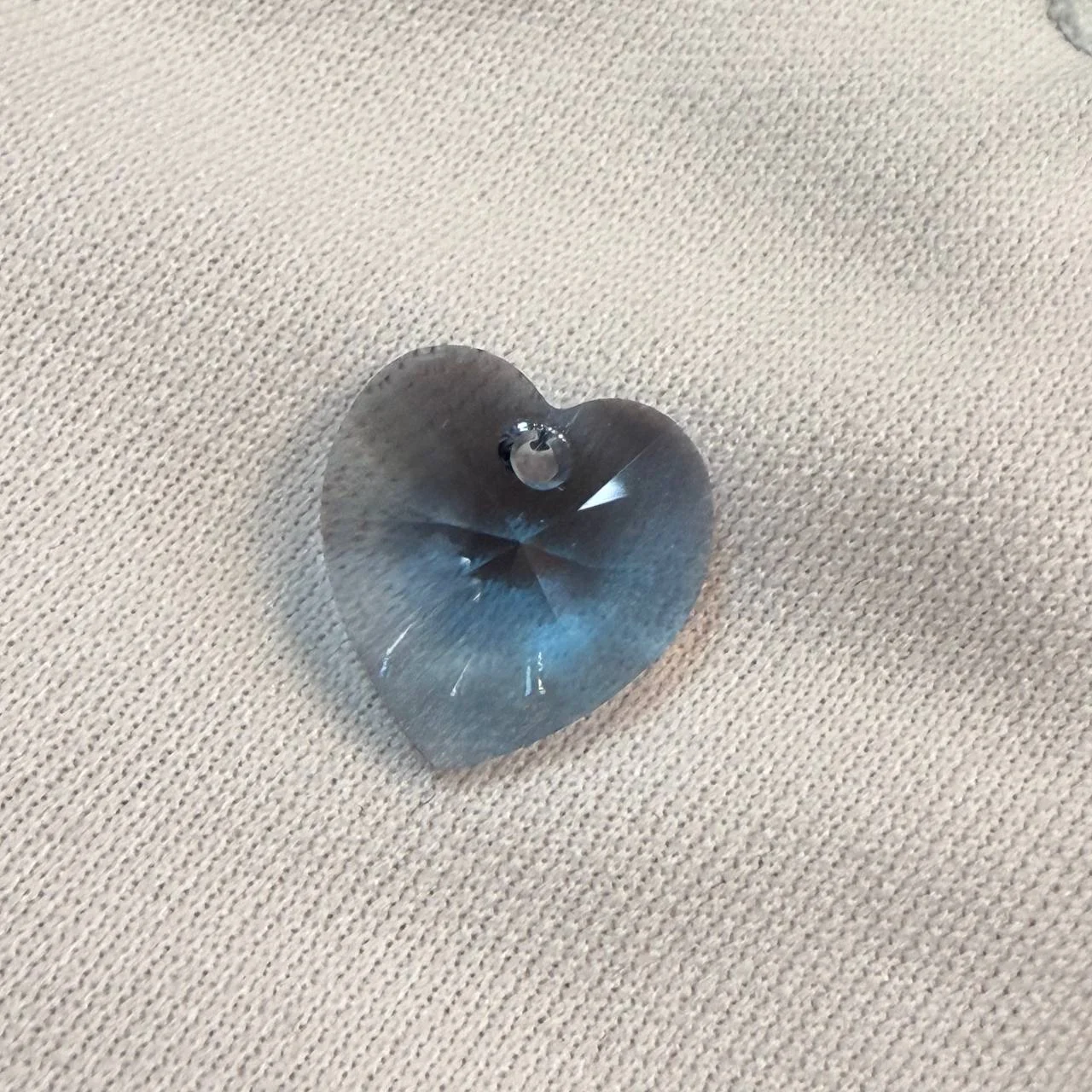 Подвеска Крист. Swarovski Сердце 14мм серо-син. 1шт