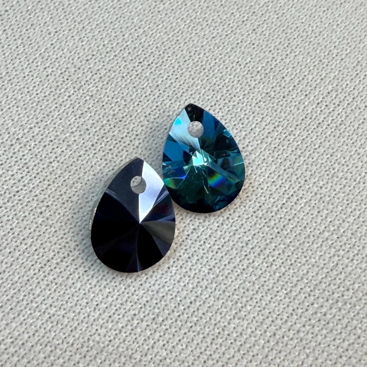 Подвеска Крист. Swarovski Капля 7*10мм син. АВ 1шт