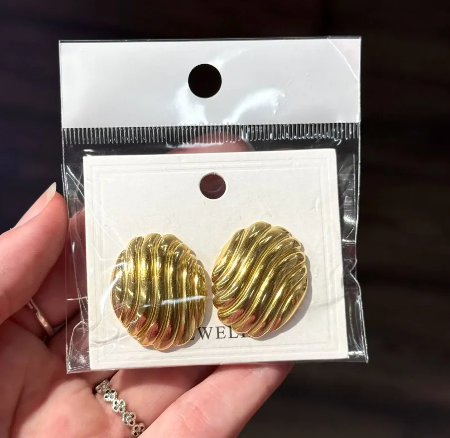Серьги овал рифл зол