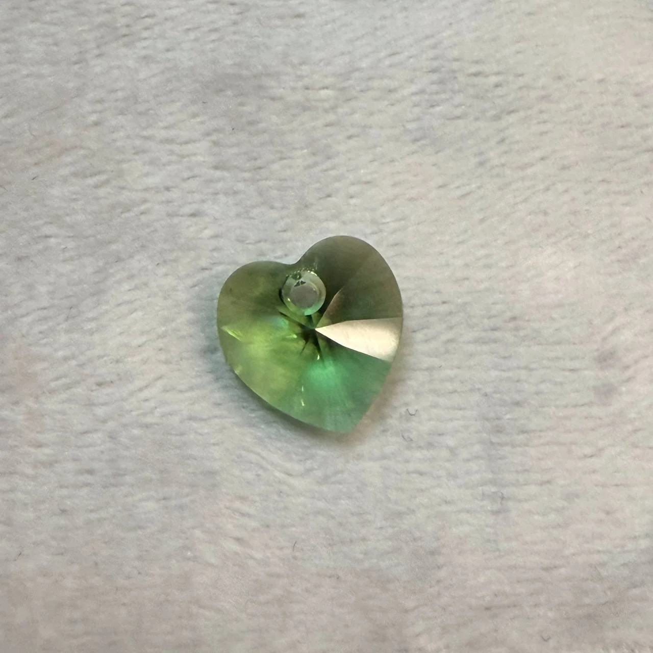 Подвеска Крист. Swarovski Сердце 10мм зел. 1шт