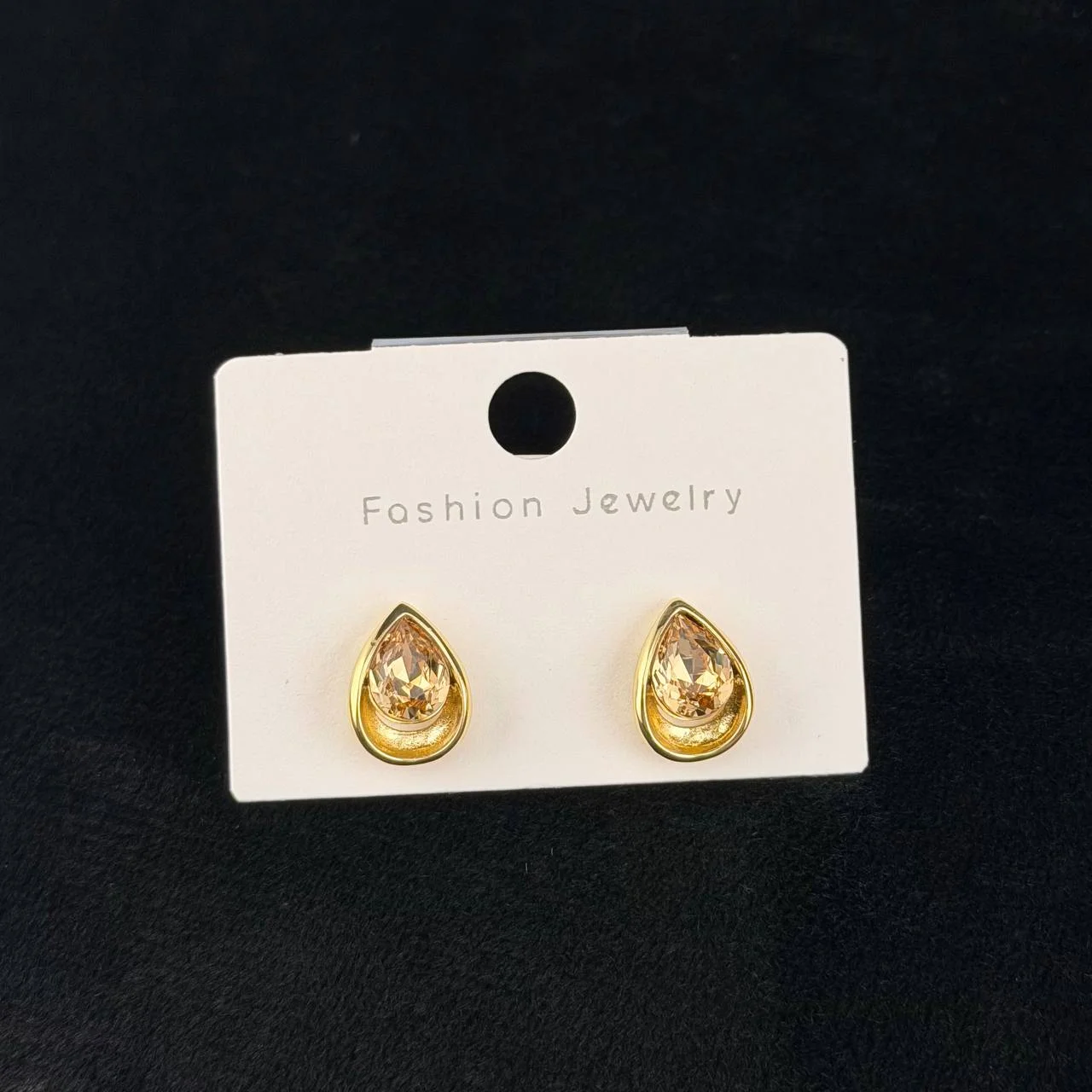 Серьги Гвоздики Капля 9,5*13мм зол. шампань