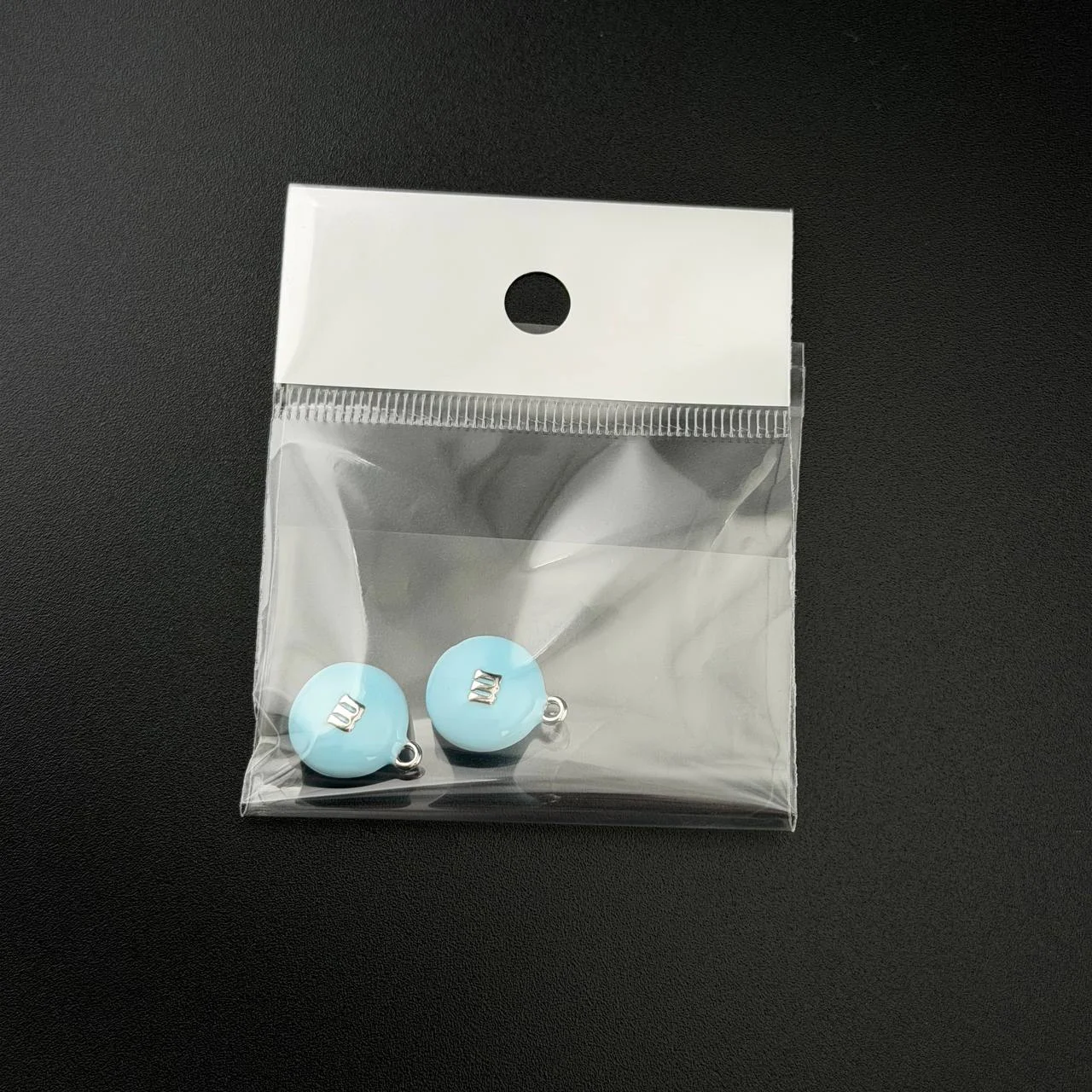 Подвеска M&M 13*16мм сер. голуб. уп2шт