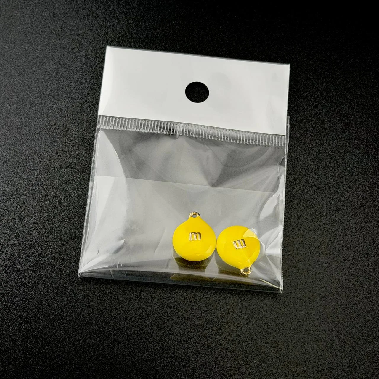Подвеска M&M 13*16мм сер. желт. уп2шт