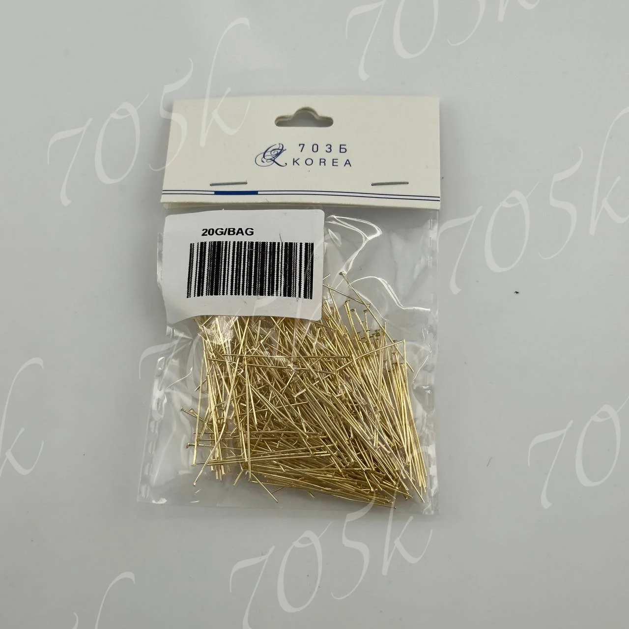 Пины 0,7*50мм зол. шляпка 20G