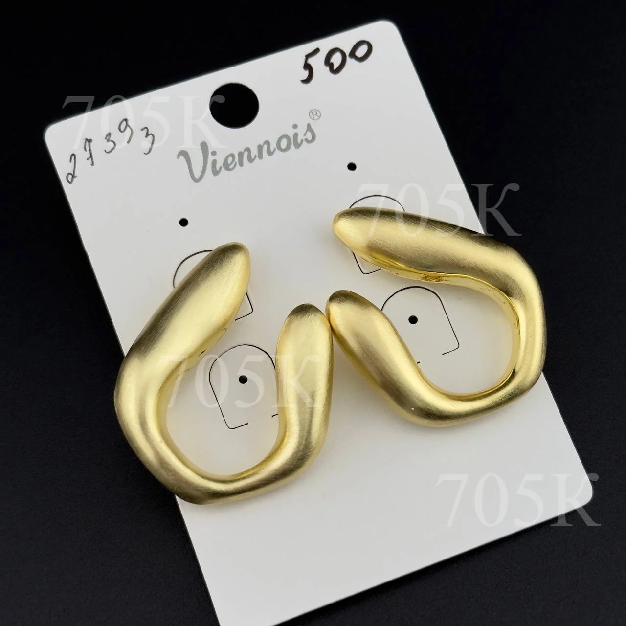 Серьги U 41*32мм зол. мат.