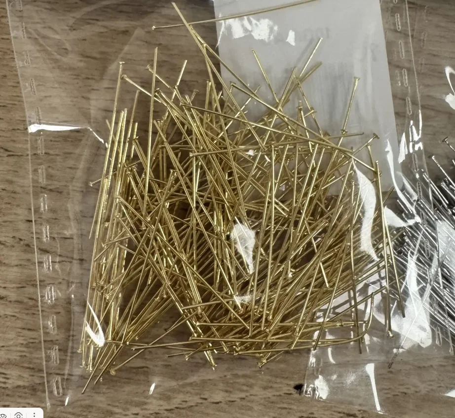 Пины 0,3*30мм с шляпк. 10гр зол.