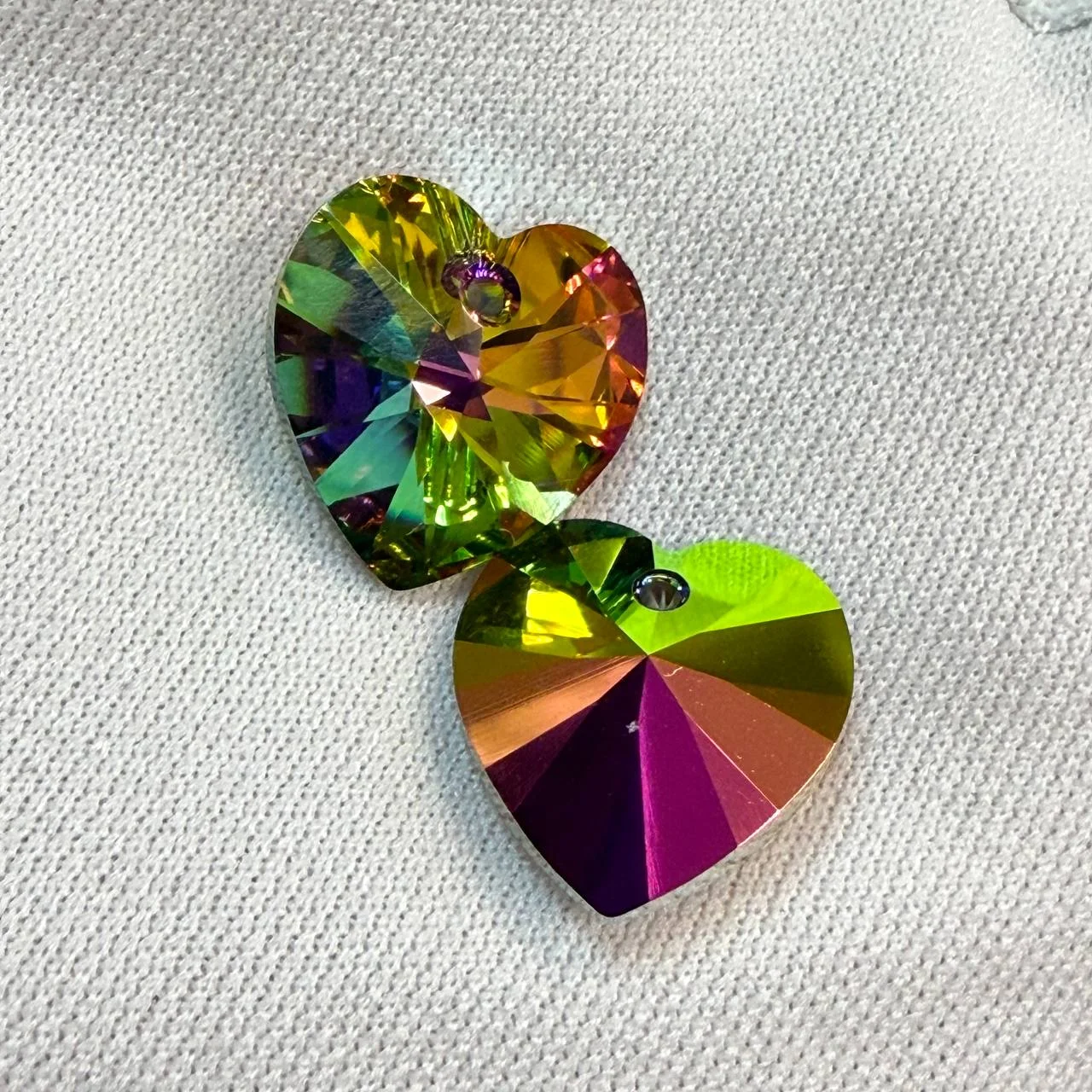 Подвеска Крист. Swarovski Сердце 14мм зел. АВ 1шт
