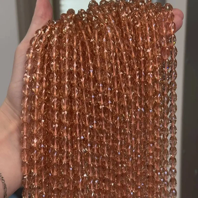 Стекло Рис гран. 7*10,5мм кораллов.