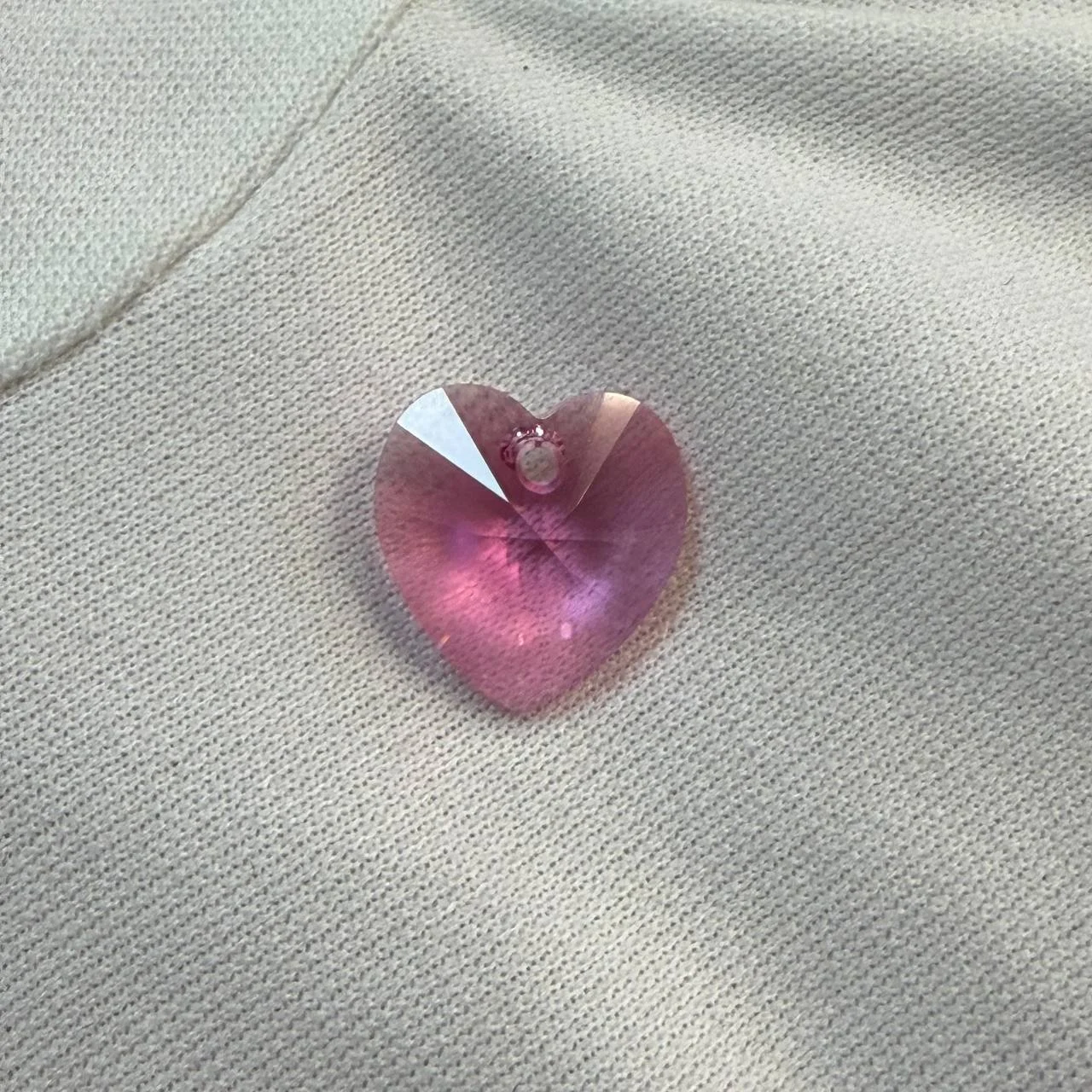 Подвеска Крист. Swarovski Сердце 14мм роз. хол. 1шт