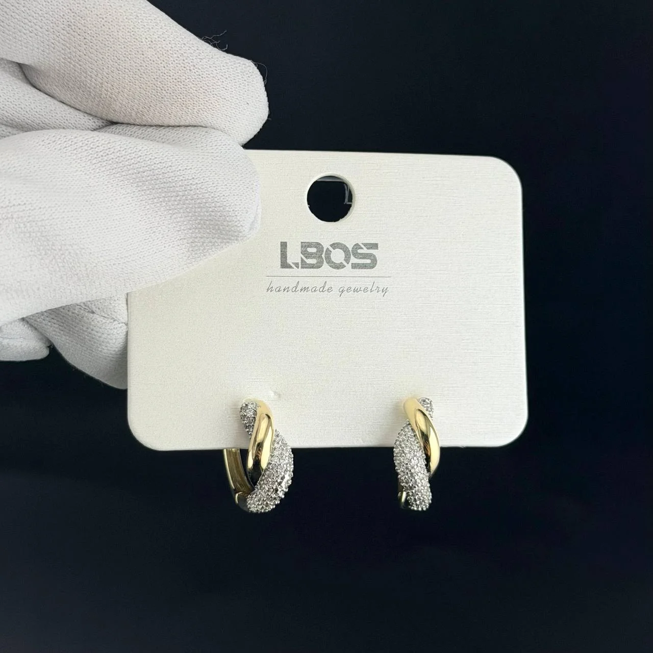 Серьги Коса 6*15мм биколор