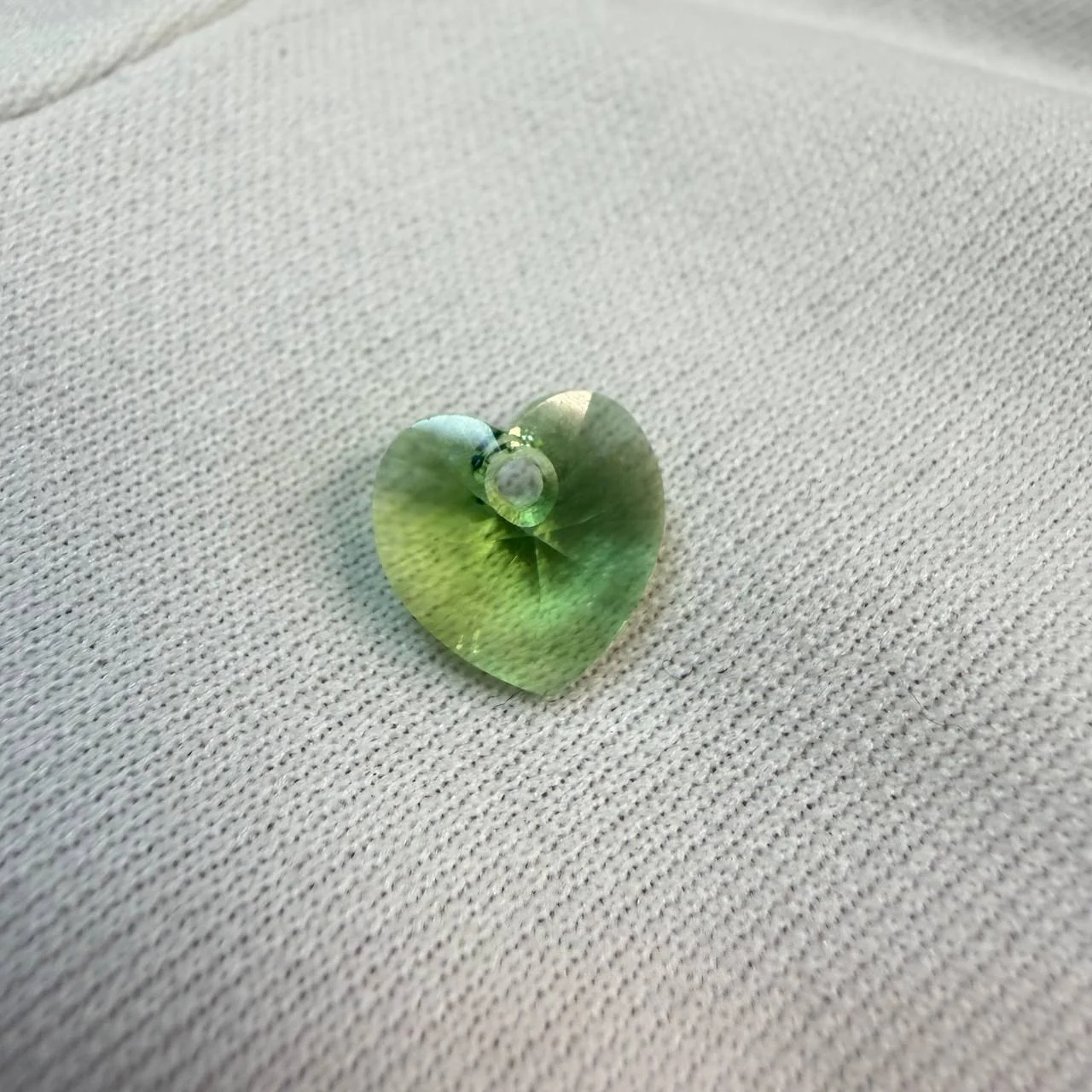 Подвеска Крист. Swarovski Сердце 10мм зел. прозр. 1шт