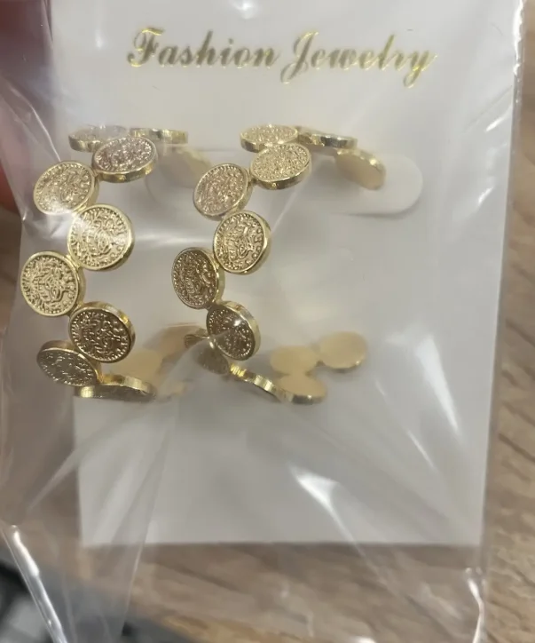 Серьги Монетки 30х35мм зол.