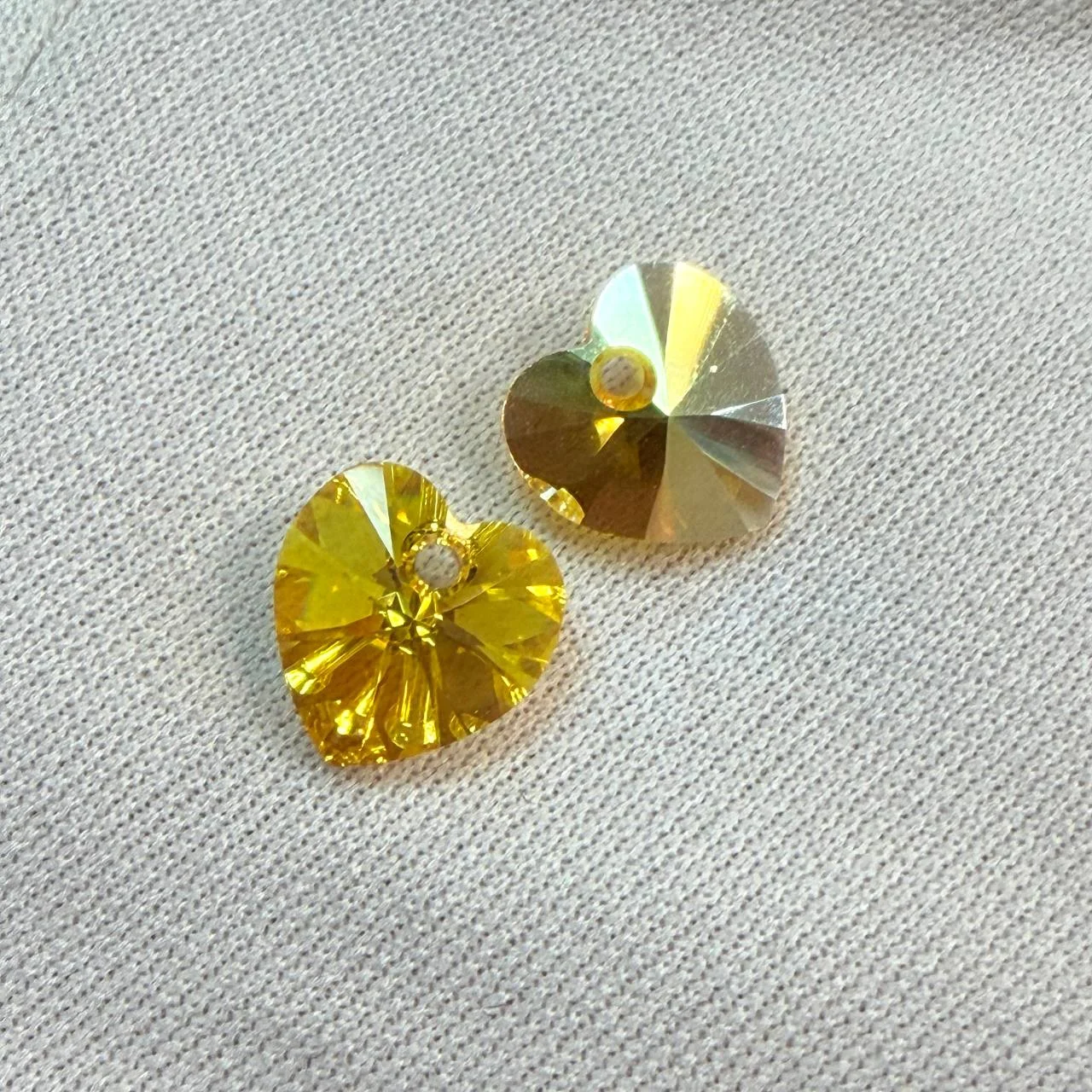 Подвеска Крист. Swarovski Сердце 10мм желт. АВ 1шт