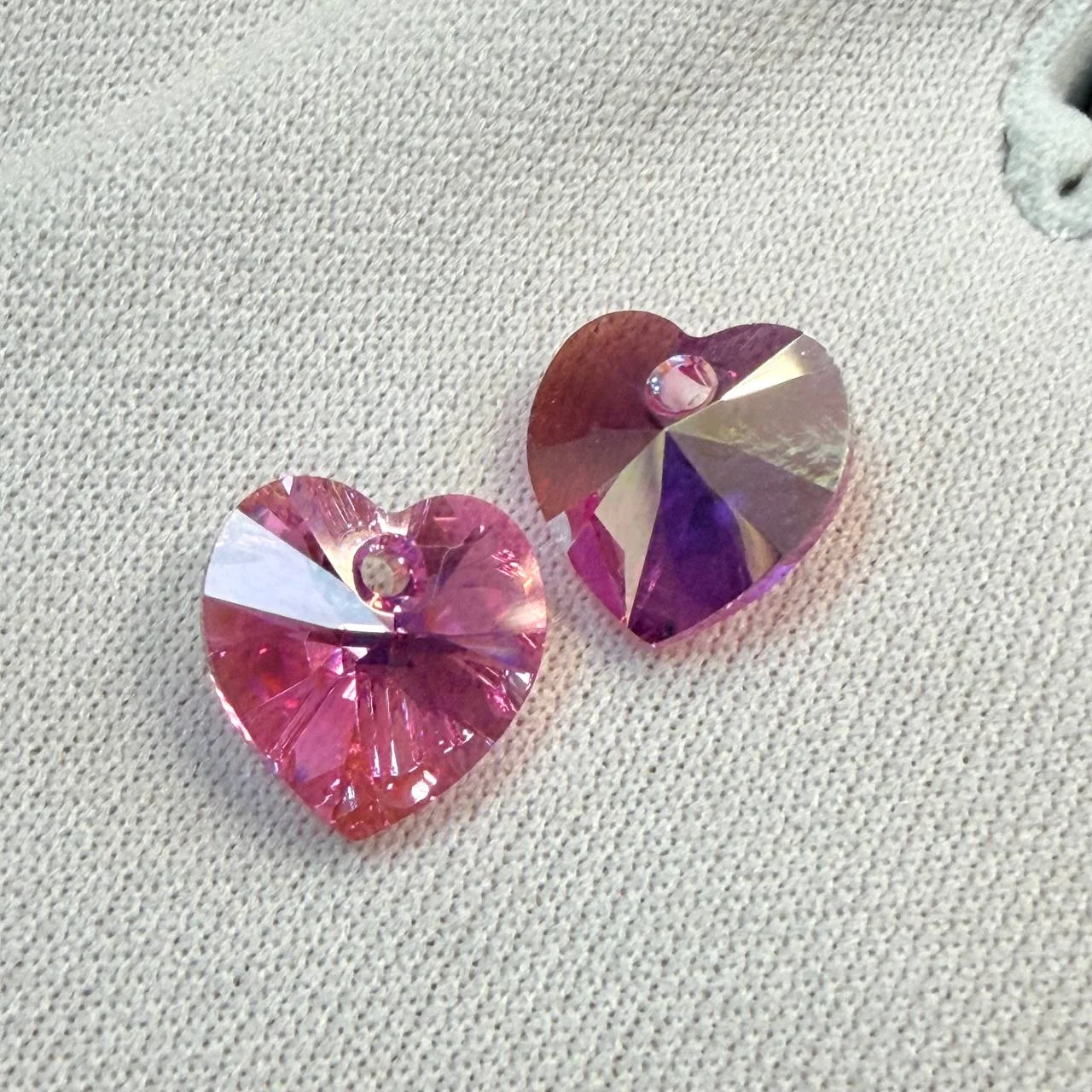 Подвеска Крист. Swarovski Сердце 10мм роз. АВ 1шт